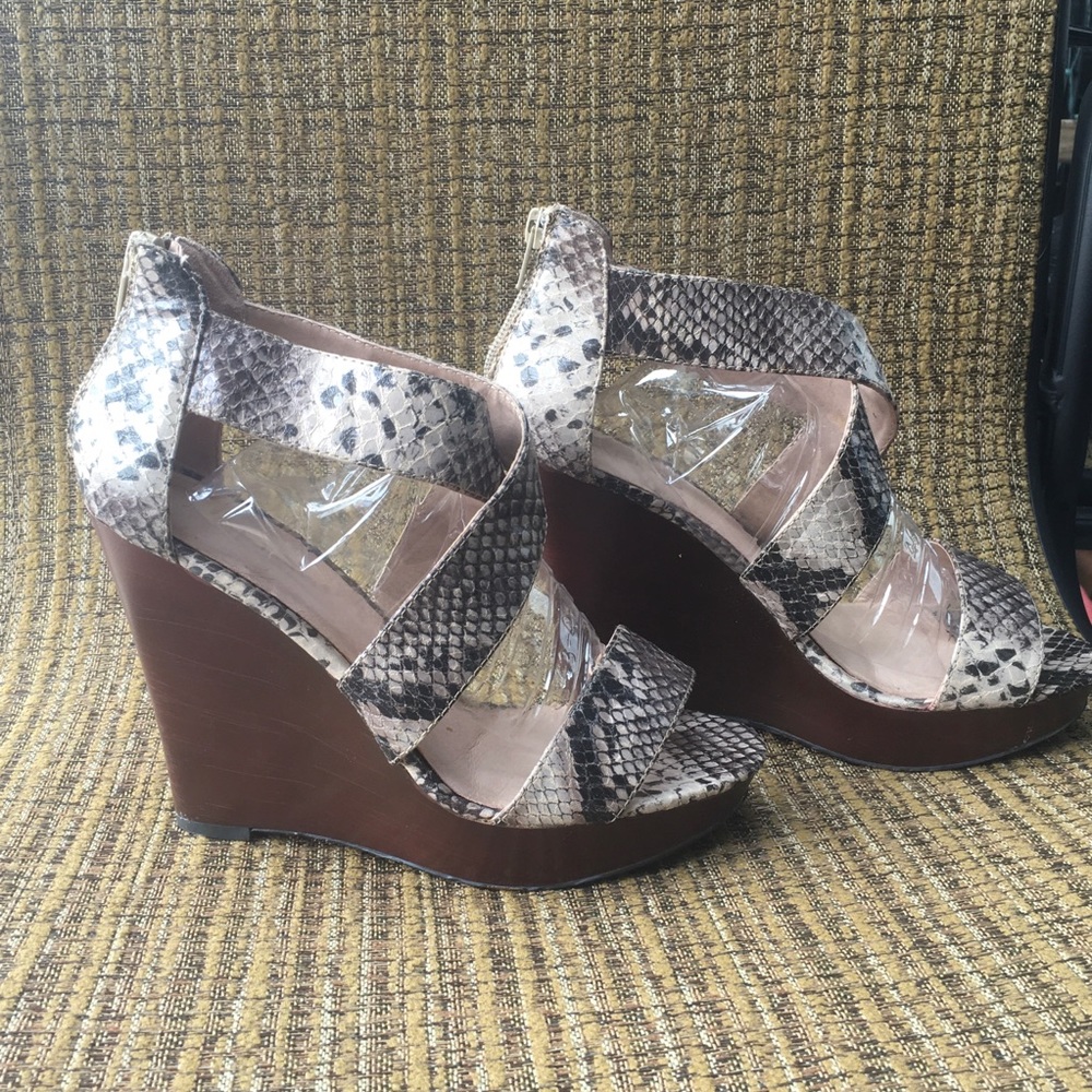 Aldo High Wedge Snakeskin Shoes